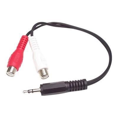 Câble adaptateur audio Mini-Jack 3,5mm vers 2x RCA - Câble adaptateur audio Mini-Jack 3,5 mm mâle vers 2x RCA femelle - 15 cm