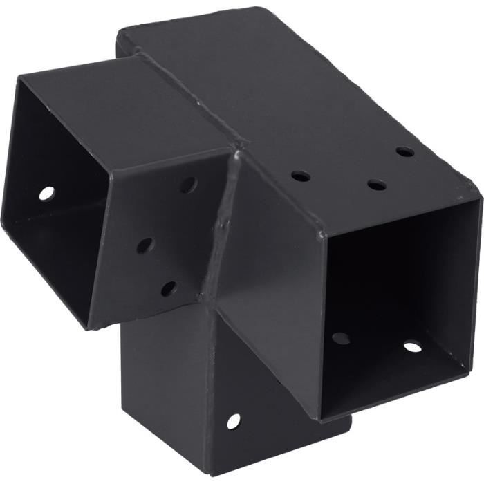 Connecteur de construction - SUKI - 71x71mm - Angle 75° - Intérieur - Noir