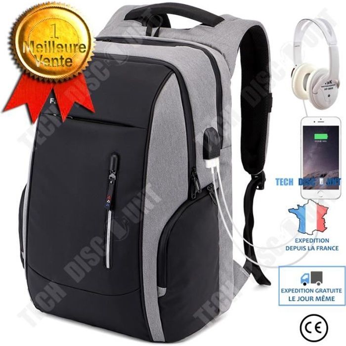 Sac à dos ordinateur portable pour homme, avec verrou antivol et port USB,  17 pouces, coque dure, imperméable, pour Travail/ L'école - Cdiscount  Bagagerie - Maroquinerie