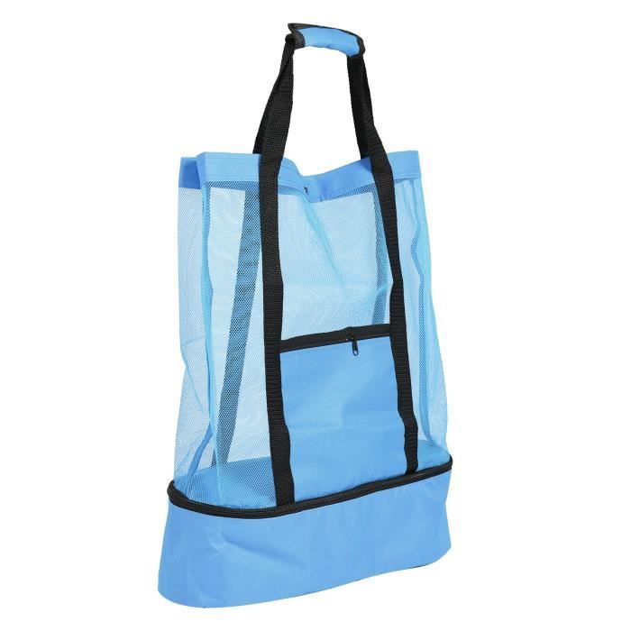 Lot De 2 Sacs En Filet De Plage - 28x10x27 Cm, Polyester Respirant, Multi-poches - Pour Jouets, Piscine, Sport, Voyage