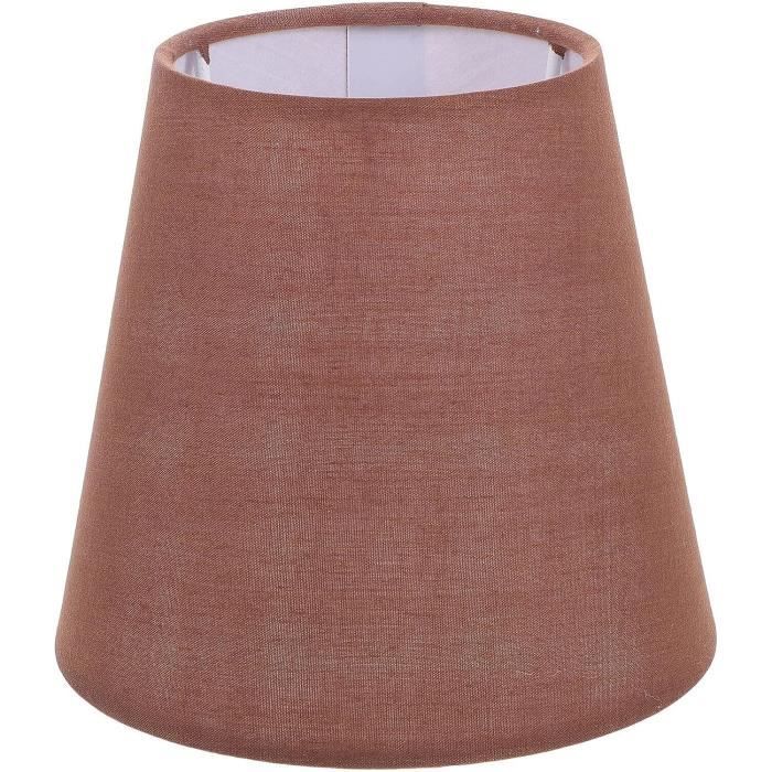 Lot 6 Abat-jour Tissu Beige Clip-On - Petit Abat-jour Pour Lampe Table & Lustre E14