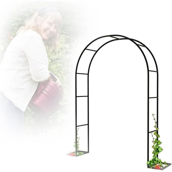 Arche à roses en bois, arche de jardin avec treillis et bac à plantes, arche pour plantes