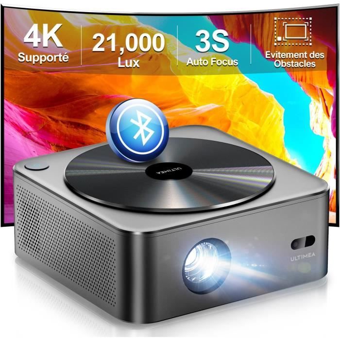 Bettdow Videoprojecteur 4K [Netflix Certifié], 1080P Projecteur Fermé, Autofocus/Correction Trapézoïdale,Vidéoprojecteur Avec WiFi6 Et Bluetooth 5.2, Projecteur HDR 10/10 Pour Home Cinéma, Blanc