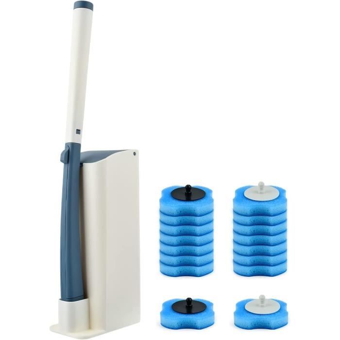 Brosse WC avec base de support - Brosse WC en éponge - Livrée avec 12