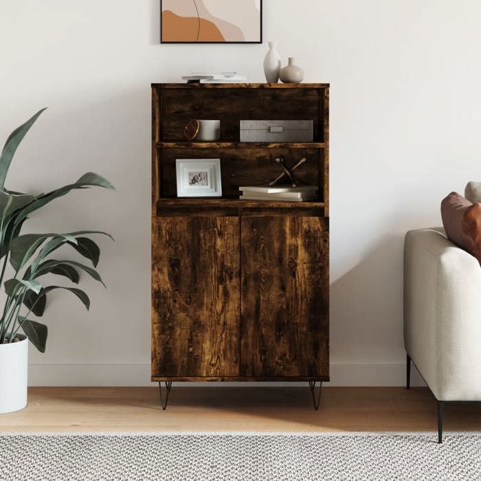 vidaXL Buffet haut Chêne fumé 60x36x110 cm Bois dingénierie 831489