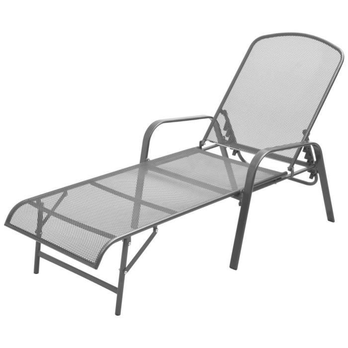 vidaXL Chaise longue acier - vue 2