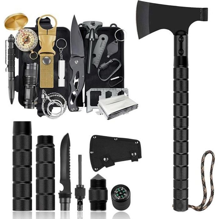 Kit De Survie Et Multitool D'urgence Tactique Pour Randonnée, Camping, Aventure (CHIGOODS)