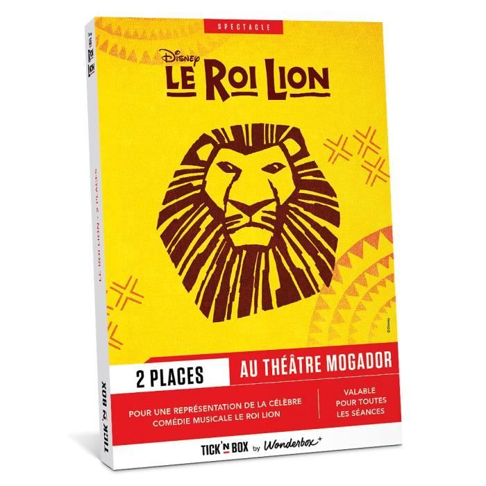 Tick'nBox - Coffret Cadeau - Le Roi Lion 2p - 2 places pour une représentation au théâtre du Mogador