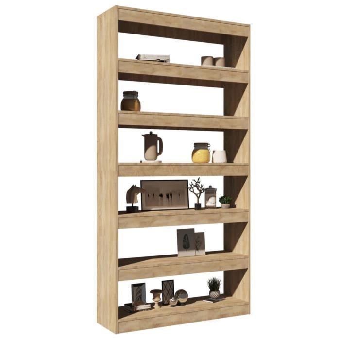 Bibliothèque 3 Pièces Couleur Chêne - Bois D'ingénierie, 4 Compartiments, Dimensions 36x30x143 Cm, Charge 60kg - 4