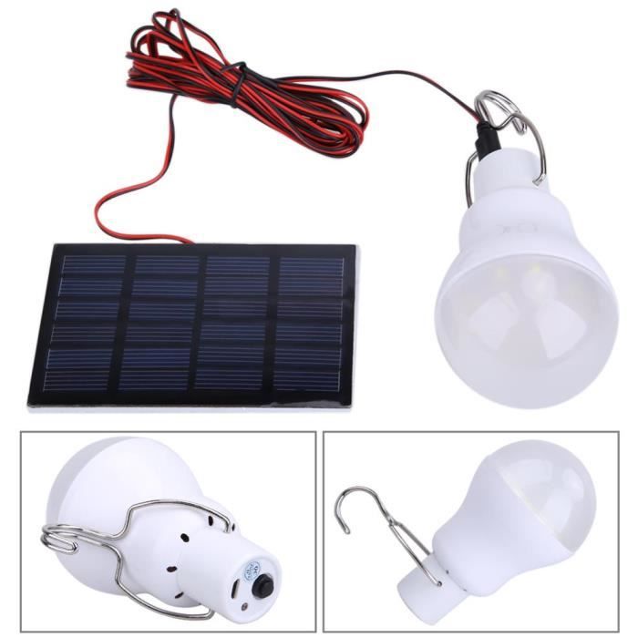 Lampe Solaire Extérieure 12W – 24 LED, 5 Modes, Rechargeable USB, Pour Camping, Jardin, Urgence