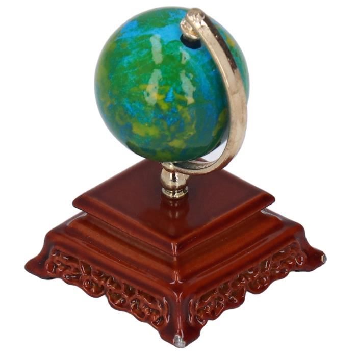 Globe Terrestre Miniature En Bois Rose 1:12 - Pour Maison De Poupée, Décoration Miniature, échelle Précise