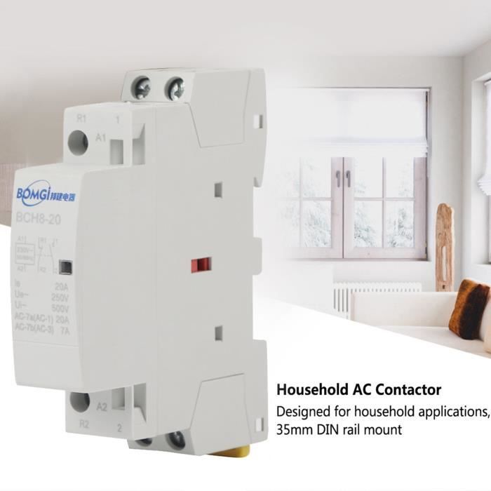 Contacteur AC domestique 2P 20A 220V / 230V 50 / 60Hz Contacteur AC ...