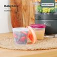 BABYMOOV Babybols lot de 6 pots de conservation pour bébé 250ml, gradués, garantis sans BPA, hermétiques, surface réinscriptible-1
