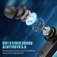 Écouteur Bluetooth 5.0, Écouteurs sans Fil avec USB-C Charge Rapide, Oreillette Bluetooth Stéréo avec Microphone Anti-Bruit, 40[277]-1