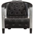 Fauteuil chaise siège lounge design club sofa salon en style d'aviation noir cuir véritable 1102179/3-1