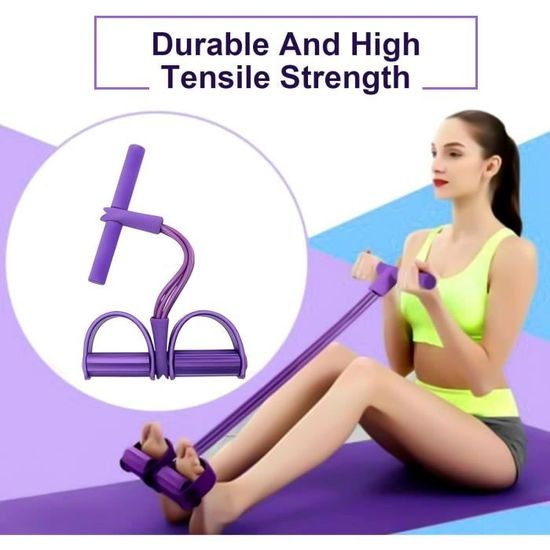 Kit élastiques Multifonction Bandes Élastiques Fitness 6 Tubes - Set Multifonction Avec Poignées Et Pédales - Entraînement Maison Bandes Latex Poignées Pédales