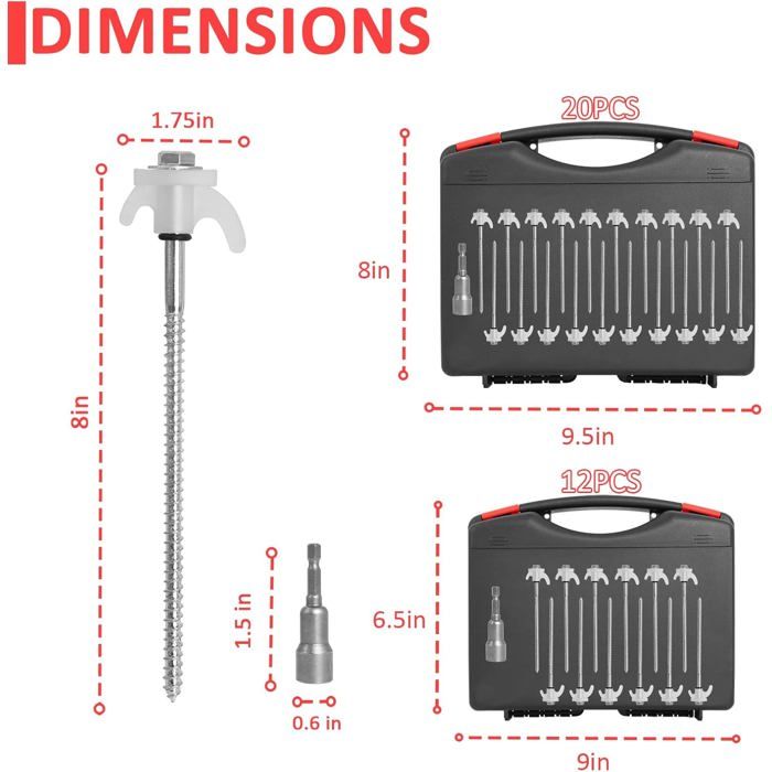 Lot De 20 Piquets De Tente En Métal Galvanisé Antirouille Pour Bordures Paves Et Ancrage Paysager 91812947