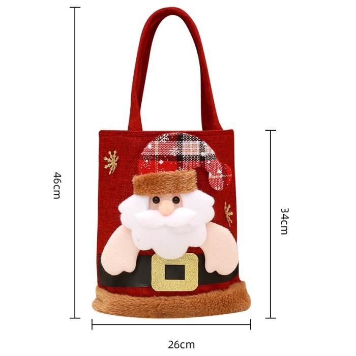 Sac De Père Noël Extra Large Personnalisé En Coton Avec Cordon De Serrage Et Fermeture à Nouer Pour Ranger Des Cadeaux, Des Bas De Noël Ou Des Décorations