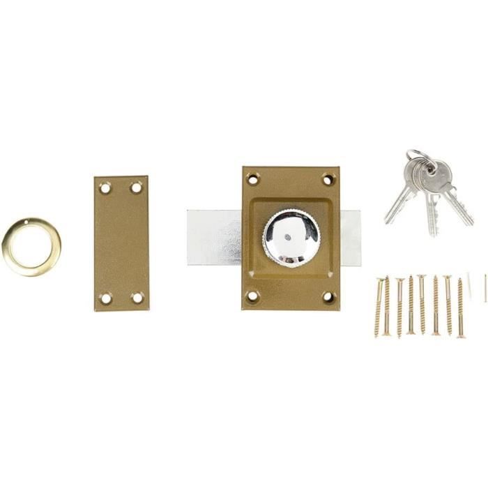 Loquets et verrous de portes Verrou de sécurité pour portes, verrou porte à bouton intérieur