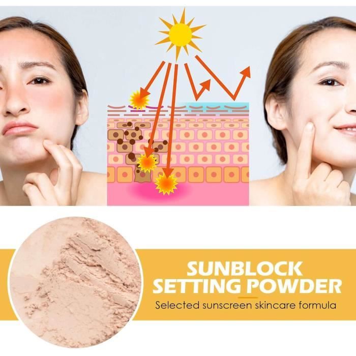 Mineral Sunscreen Setting Powder, poudre de protection solaire SPF 50 PA++, poudre de réglage de
