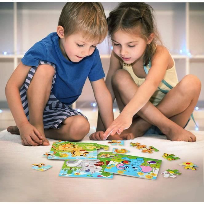 Puzzle en Bois,Jouets Montessori Enfant 2 3 4 5Ans,Jeux Educatif,Animaux Jigsaw Puzzle à