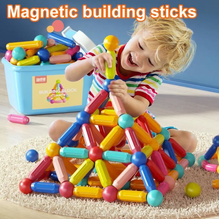 Jojoy BUILDNETIC Set de 50 blocs de construction magnétiques pour Enfants – Jouets