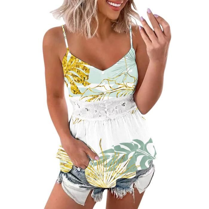 La Halle Tee Shirt Femme Dos Nu Débardeur Coton Femme