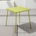 Ensemble table de jardin et 4 fauteuils empilables OVIALA Palavas en acier vert-2