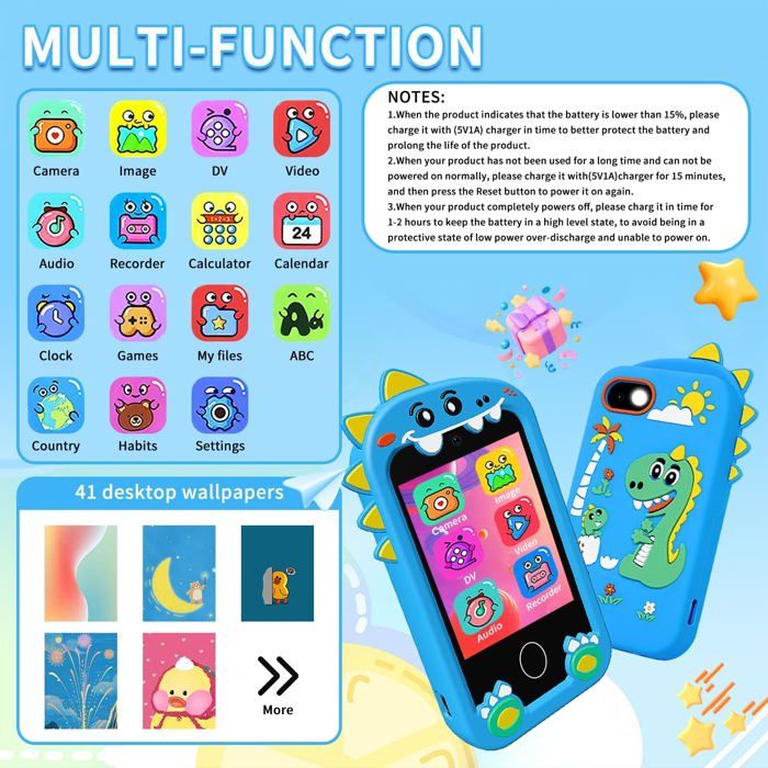 TMISHION Téléphone à bouton double carte Écran de 2,8 pouces pour téléphone portable senior voix