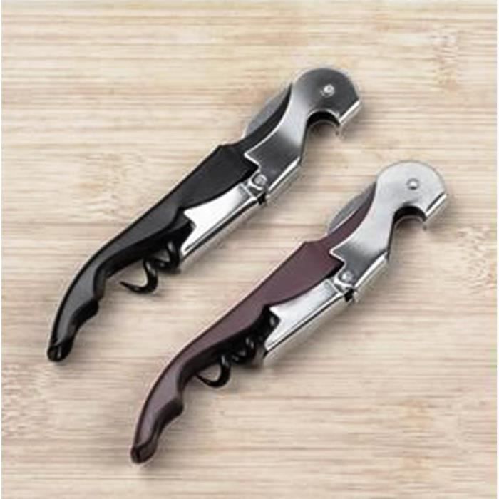 Tire-Bouchon Manuel Sommelier Professionnel Avec Coupe-Capsule - Acier Inoxydable Et Bois - Ouvre-Bouteille Élégant