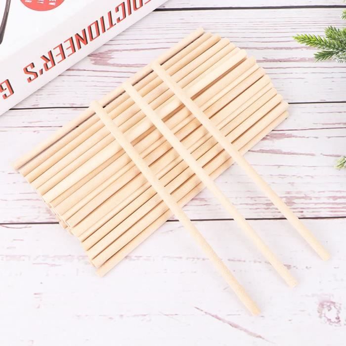 Angoily 100 Pièces Bâtons En Bois Ronds Colorés Goujon Inachevé Goujons