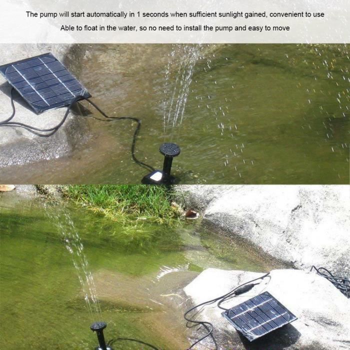 Pompe solaire de fontaine de bain d'oiseau de 1.2W 200L/H fontaine solaire  submersible autoportante petite décoration de jardin d'étang 