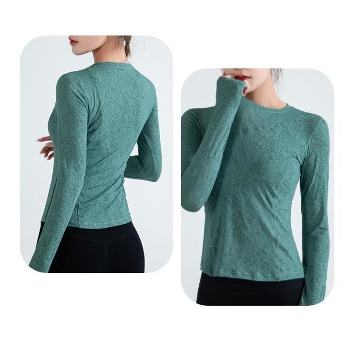 Tee shirt sport top manches longues femme