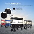 AREBOS Chariot Pliable avec Toit | 2X Poches en Filet et 1x Poche extérieure | capacité de Charge de 70 kg | Noir-3