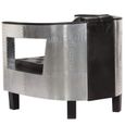 Fauteuil chaise siège lounge design club sofa salon en style d'aviation noir cuir véritable 1102179/3-3