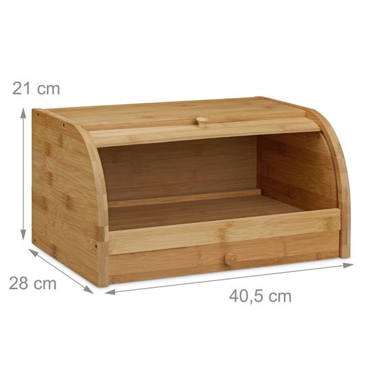 Cozary Boîte à Pain Bambou 6L Avec Couvercle - Panière Rangement Baguette Sac Lin Antidérapant