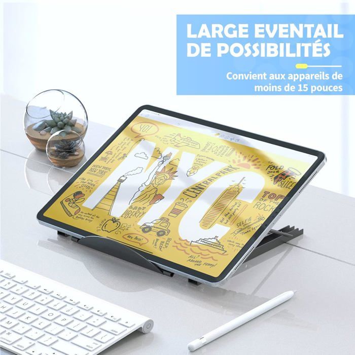 Support pour ordinateur portable Macbook Pro, pliable, aluminium, réglable