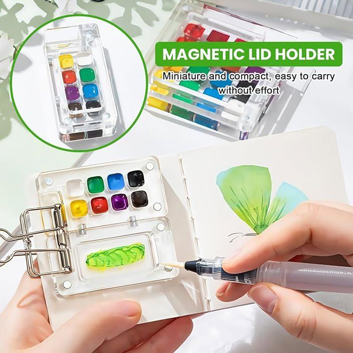 Ensemble de peinture aquarelle Paul Rubens, peinture aquarelle solide 24 couleurs, ensemble d'aquarelle de voyage Compact et Portable pour la peinture