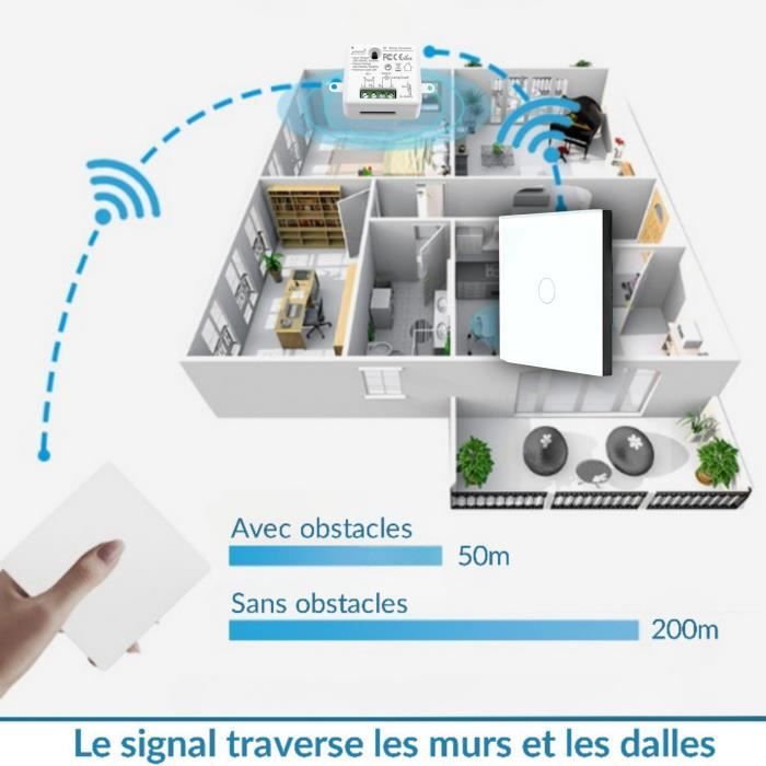 Kit interrupteur va et vient sans fil Prêt à poser 3 boutons — free download