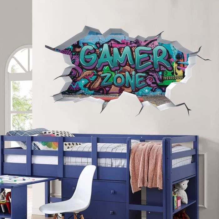 Stickers Muraux 3D Gamer XXL Wondever - Décoration Chambre Garçon