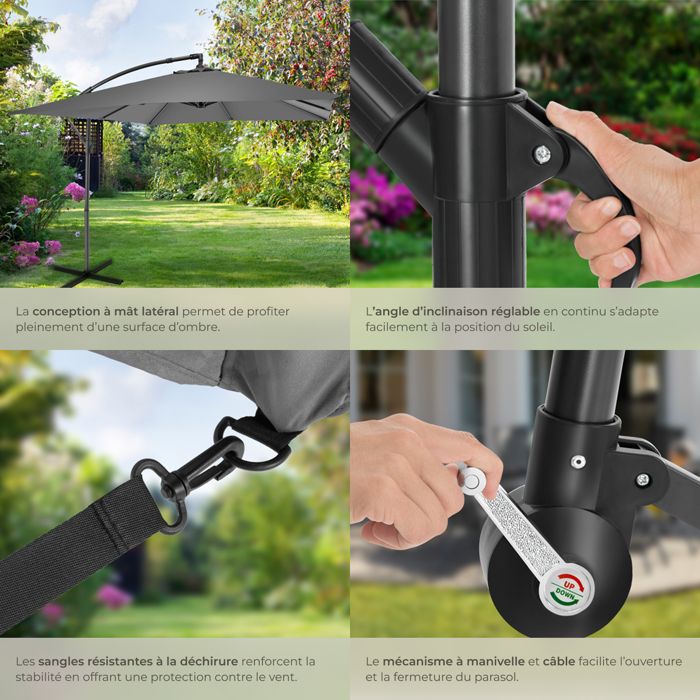 Lot De 5 Sangles De Sécurité Pour Parasol Déporté – 2,5 X 100 Cm, Polyester Résistant UV, Avec Sac De Rangement 15 X 20 Cm