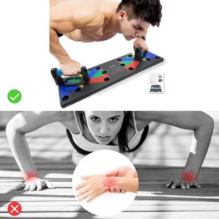 Barre De Fitness Push-up Avec Minuteur - Planche D'exercice Réglable, Poignée Antidérapante, Pour Musculation à Domicile - 9