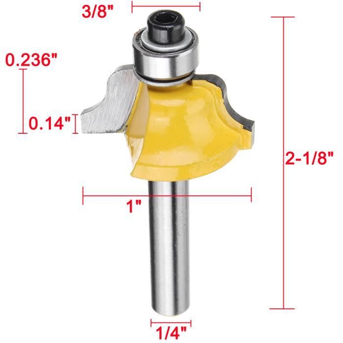 Embout Défonceuse Carbure DeWALT DW6200 - Queue 1/4 - Tige Droite & Mortaise - NEUF