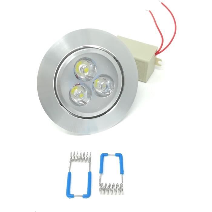 Éclairage commercial rond à LED réglable, Downlight encastré, Raccords d'ampoule, Cadre de luminaire, Noir, GU10, MR16, 2 pièces  39