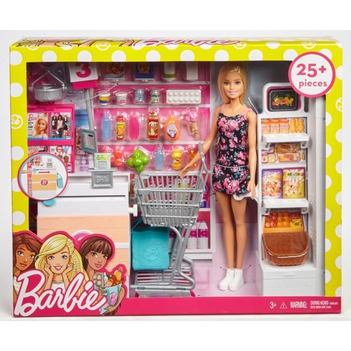 Jouet Barbie au Supermarché - BARBIE - Barbie au supermarché - Rose - 3 ans  et plus - Cdiscount Jeux - Jouets