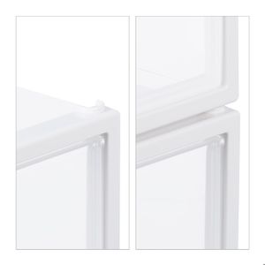 Relaxdays Boîtes à chaussures en plastique, lot de 12, empilable, transparents couvercles, 12,5