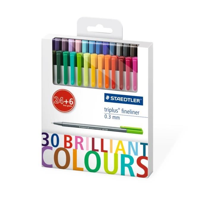 STAEDTLER Set 30 Feutres Pointe Superfine