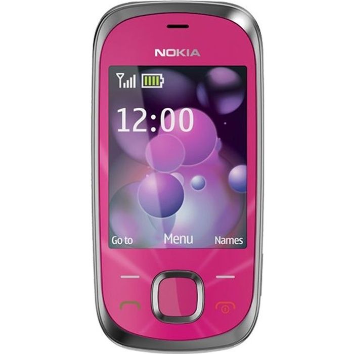 Téléphone portable coulissant NOKIA 7230 - Rose - 3G - Appareil photo 3.2MP - Bluetooth - Radio FM