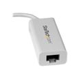 STARTECH.COM Adaptateur réseau USB-C vers RJ45 Gigabit Ethernet - M / F - USB 3.1 Gen 1 (5 Gb / s) - Blanc-0