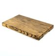 Planche à découper en bois massif avec poignées encastrées rectangulaires 50 cm x 30 cm x 4 cm (fumé, chêne)-0